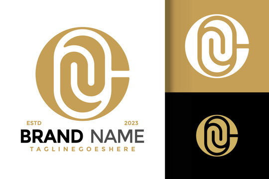 Letter Cn or Nc monogram logo vector icon illustration