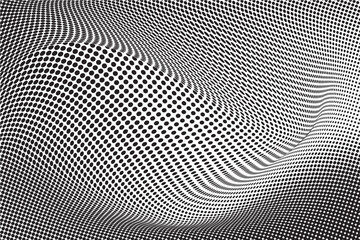 abstract halftone background. Black and white wavy pattern. Vector illustration