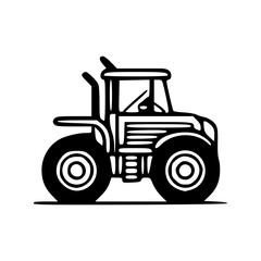 Tractor black icon vector illustration