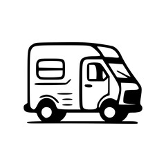 Mini van black icon vector illustration