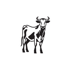 Cow vector illustration, logo style	