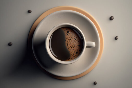 A cup of coffee in a ceramic glass. Generative AI.