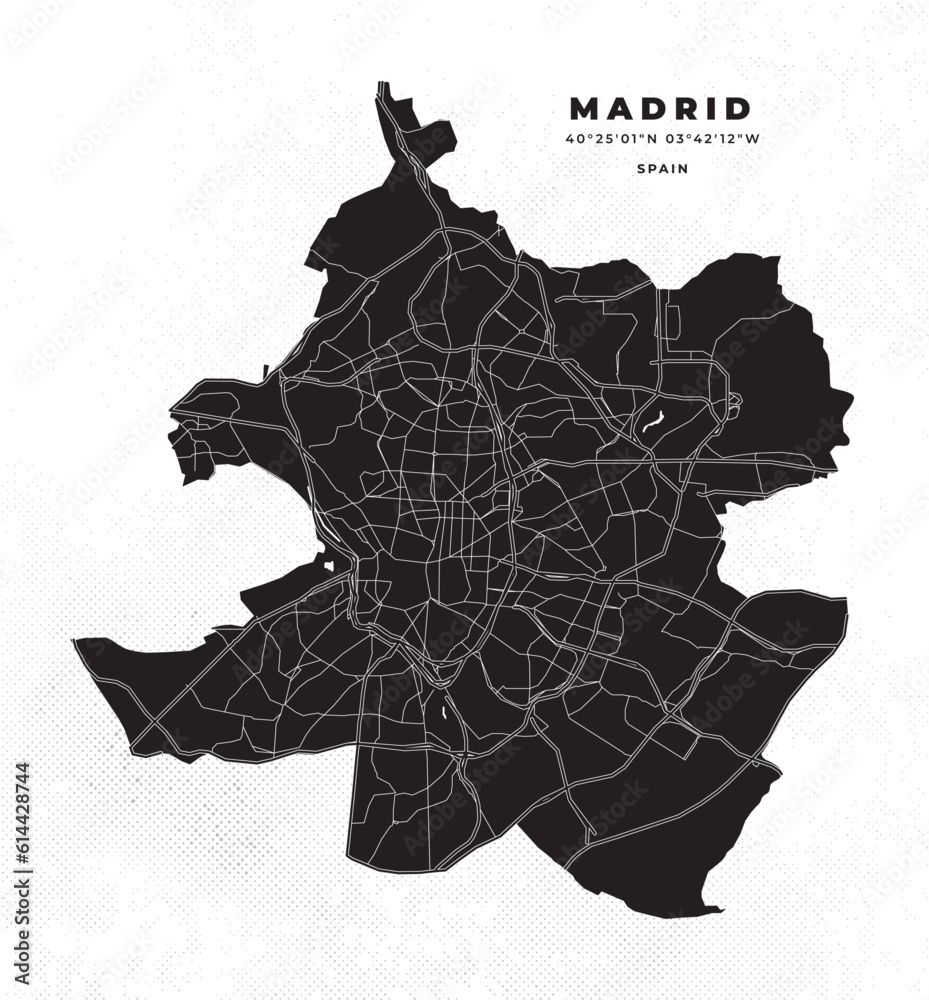 Wall mural Madrid map vector poster flyer