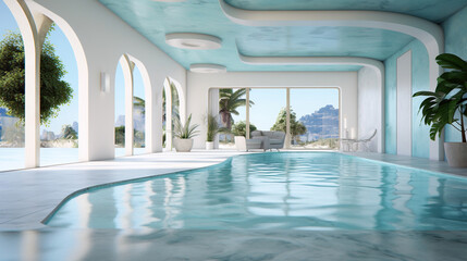 Obraz na płótnie Canvas A house with a swimming pool