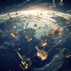 Constellation of satellites near the Earth