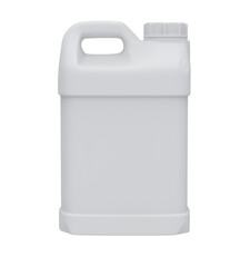 Gallon Solid Plastic Bottle Jerrycan Isolated White 3D Rendering