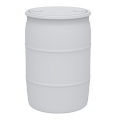 55 Gallon Drum Pail Empty Template 3D Rendering