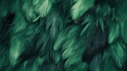 Feather, Beautiful dark green viridian vintage color (Ai generated)