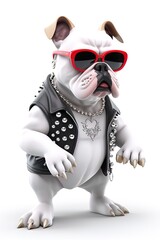 sassy swag bulldog cartoon character