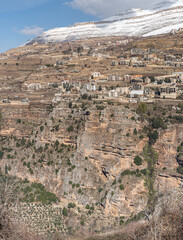 Panoramic view of the Kadisha Valley in Lebanon