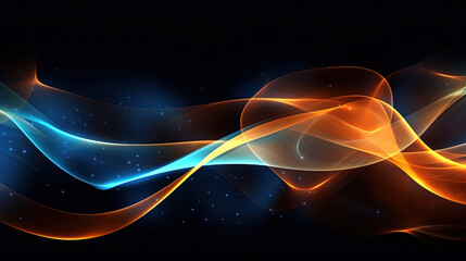 Fototapeta na wymiar Abstract background with bright blue and orange lights