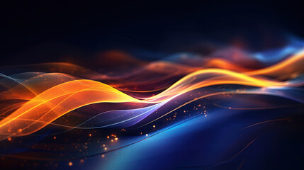 Naklejka premium Abstract background with bright blue and orange lights