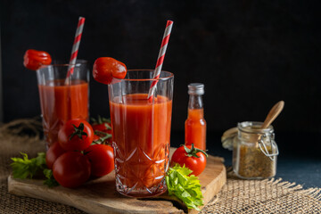 Homemade fresh tomato juice.