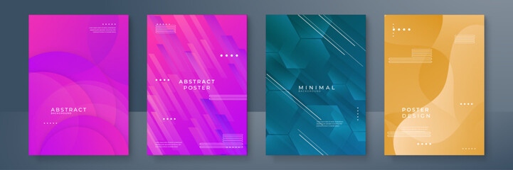 Fototapeta premium Abstract colorful colourful gradient color curve banner background geometric shape wave