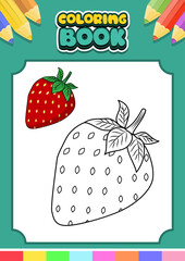 coloring book for kids strawberry