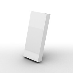 Long vertical narrow box, packaging template without design cover for product promoting . On transparent background