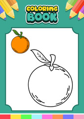 coloring book for kids orange