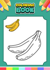 coloring book for kids banana