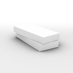 Long vertical narrow box, packaging template without design cover for product promoting . On transparent background