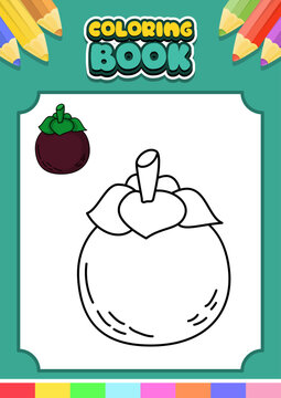 coloring book for kids mangosten