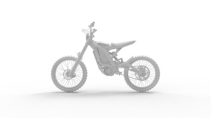 3D rendering of an electric motorcycle isolated on empty space background.