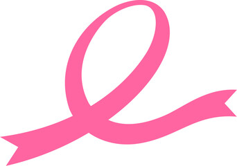 Pink ribbon icon design. Breast cancer awareness month. Vector illustration.