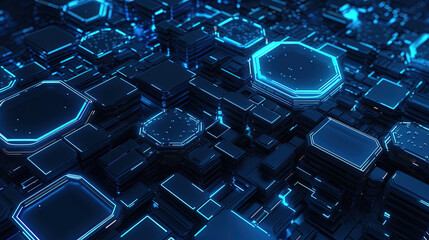 Obraz premium Blue electronic background