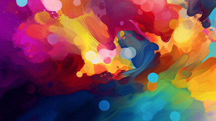 Abstract watercolor background. Colorful background with spots of paint. By Generative AI.