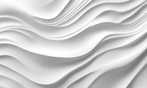  an abstract white background with wavy lines and curves in the form of a wave or a wave of liquid or liquid liquid or liquid liquid.  generative ai
