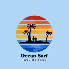 Ocean Surf vector illustration. Suitable for your logo business or print on t-shirt.