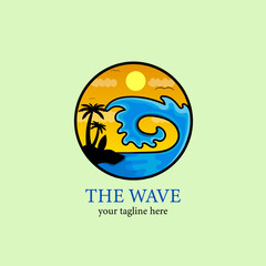 Vector illustration of a wave logo symbol.