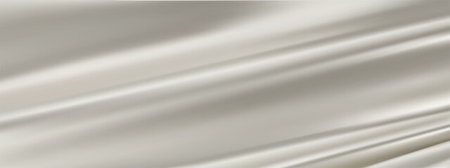 Fototapeta premium Flying white silk textile fabric flag background. Smooth elegant white Satin Isolated on white Background for grand opening ceremony. White curtain. 3d vector illustration.