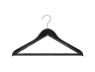 Black wooden clothes hangers isolated on white background. Wooden hanger Realistic vector clothes hanger wooden hanger closeup isolated on background. Vector