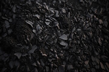 Soil texture background. Black soil textured. Generative AI
