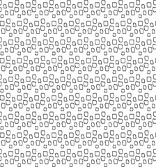 Seamless abstract geometric vector texture in the form of drawn cute doodle squares on a white background