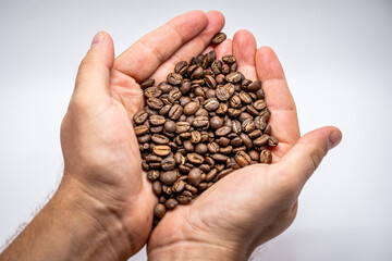 handful of coffee beans