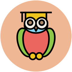 Pencil and scale, flat rounded icon of stationery 