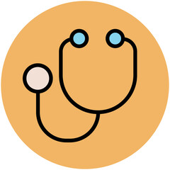 Pencil and scale, flat rounded icon of stationery 