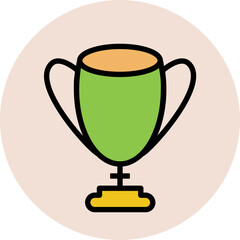 A flat icon design of trophy 