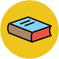 Pencil and scale, flat rounded icon of stationery 