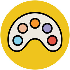 Fototapeta premium A flat icon of palette on a colored background 