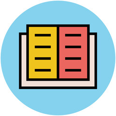 Pencil and scale, flat rounded icon of stationery 