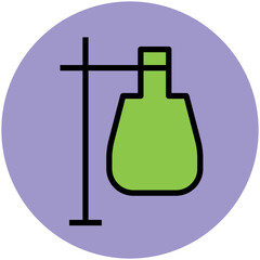 An icon of test tube in flat style 