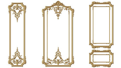golden frame classic and luxury on a white background