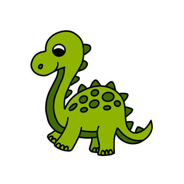 Cute Brontosaurus Illustration