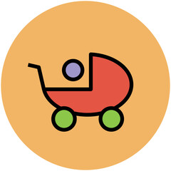 A trendy flat icon of family 