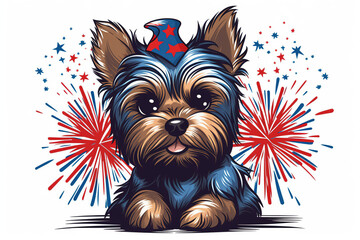Yorkshire Terrier in Independence Day, Generative AI