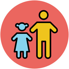 A trendy flat icon of family 