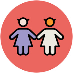 A trendy flat icon of family 