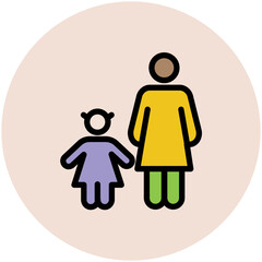 A trendy flat icon of family 